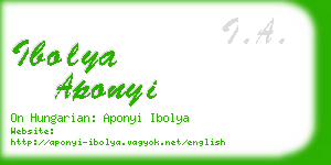 ibolya aponyi business card